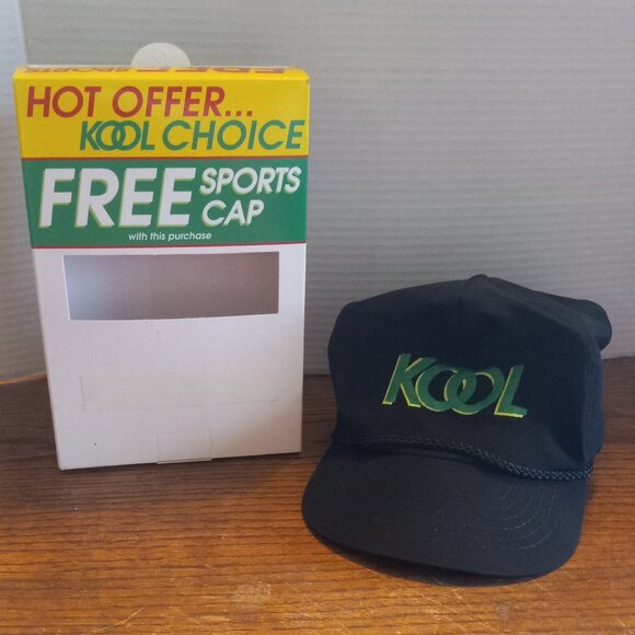 Kool Cigarettes Snapback Hat Nylon Black Green 1991 90's - Picture 1 of 15